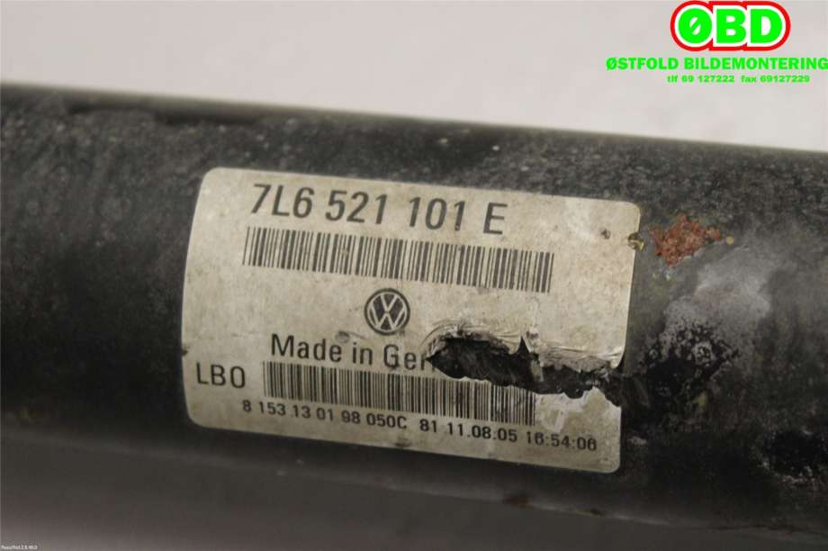 Mellomaksel fremre til VW Touareg 2003-2007 (Type I, Fase 1)  (VOLKSWAGEN|7L6 521 101 G|7L6 521 101 N|7L6521101E)
