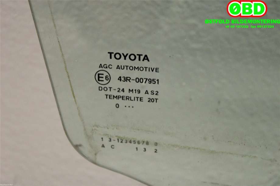 Siderute høyre bak til Toyota Auris 2010-2012 (Type I, Fase 2)  (TOYOTA|6810302210|)