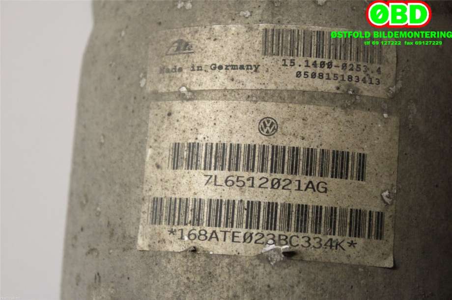 Fjær foran nivå luftpute/belg til VW Touareg 2003-2007 (Type I, Fase 1)  (VOLKSWAGEN|7L6 616 019 D||7L6512021AG)