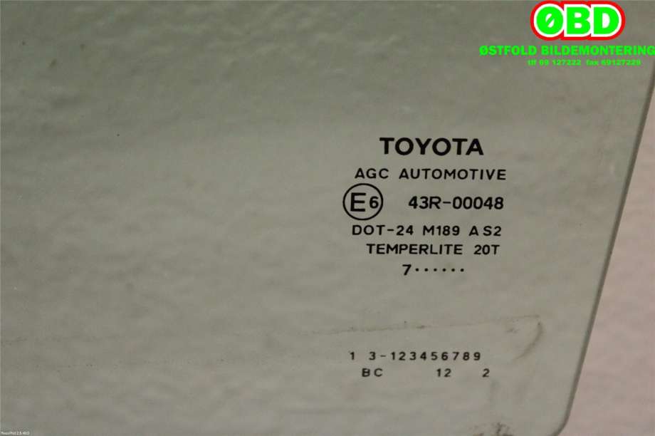 Siderute venstre bak til Toyota Auris 2007-2010 (Type I, Fase 1)  (TOYOTA|6810402200|)