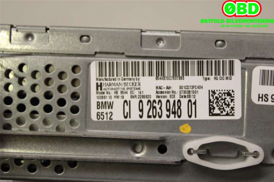 Bilstereo til BMW 3-Serie 2005-2011 (E90/E91/E92/E93) (E90/E91/E92/E93) (|65129263948)