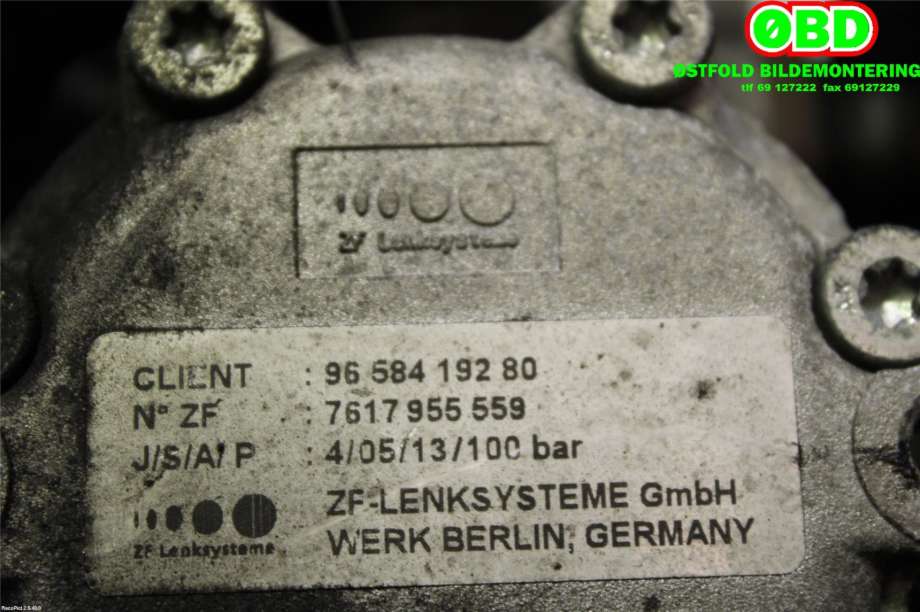 Servo pumpe mekanisk til Peugeot 407 2004-2010  (PEUGEOT|4007GX||9658419280)