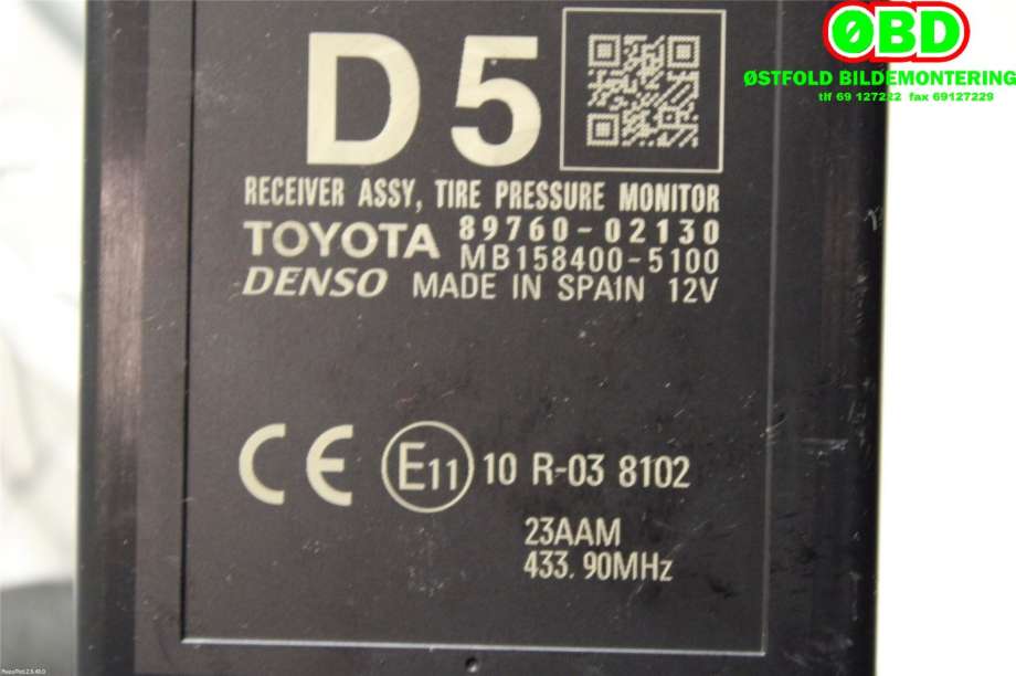 Styreenhet diverse til Toyota Auris 2015-2019 (Type II, Fase 2)  (TOYOTA|8976002130|)