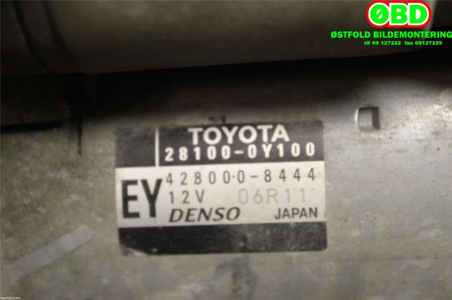 Starter til Toyota Auris 2015-2019 (Type II, Fase 2)  (TOYOTA|281000Y100|)