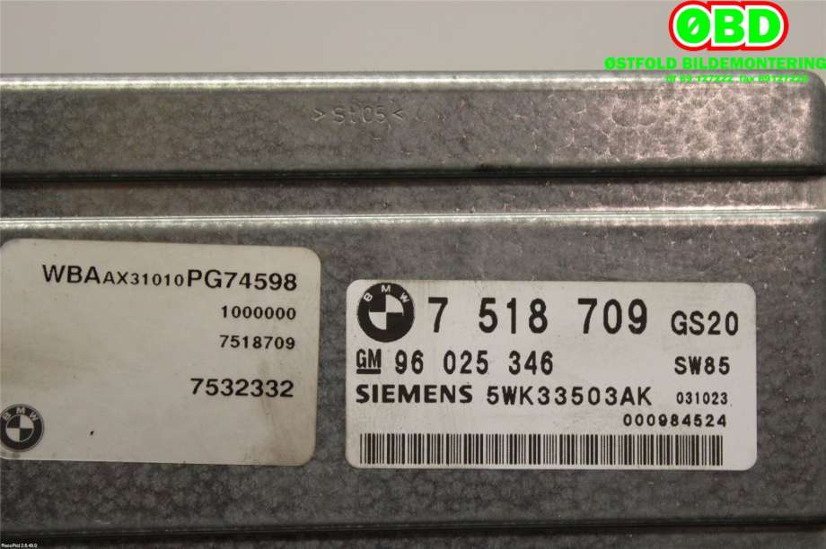 Styreenhet motor til BMW 3-Serie 1998-2005 (E46) (E46) (BMW||96025346|7518709)