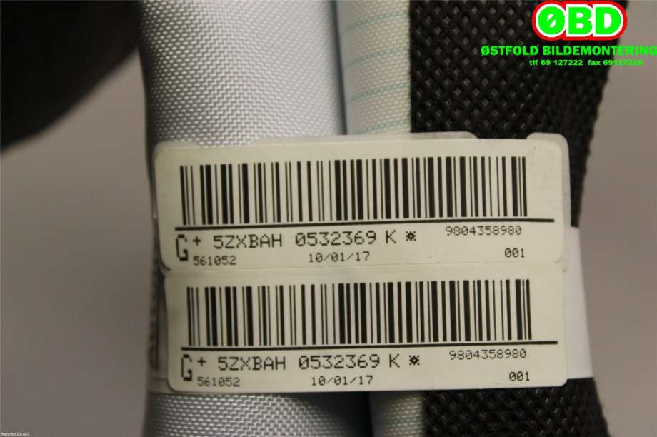Airbag gardin venstre til Citroën C4, Cactus 2014-2017 (Fase 1) (CITROEN|9804358980|)