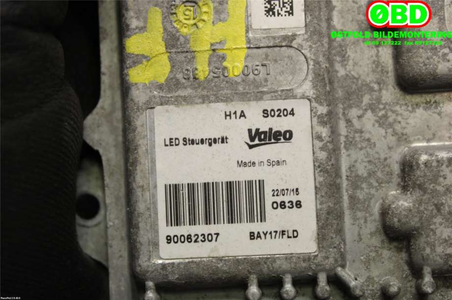 Styreenhet xenon/ballast til Peugeot 508 2014-2018 (Type I, Fase 2)  (PEUGEOT|1613518480|90062307|)