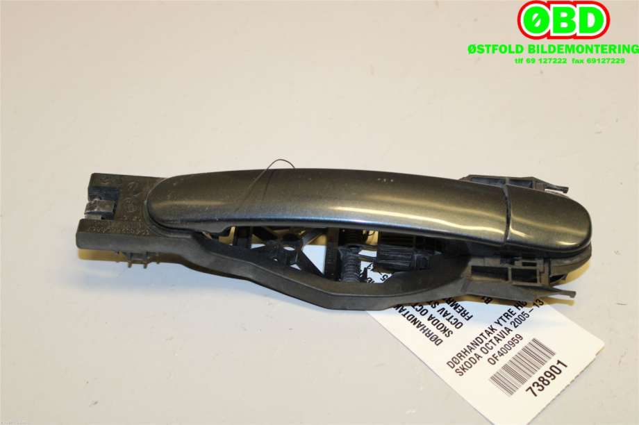 Dørhåndtak utv høyre foran til Škoda Octavia 2009-2013 (Type II, Fase 2) (SKODA|3B0 837 207 G|6Y0 837 886|)