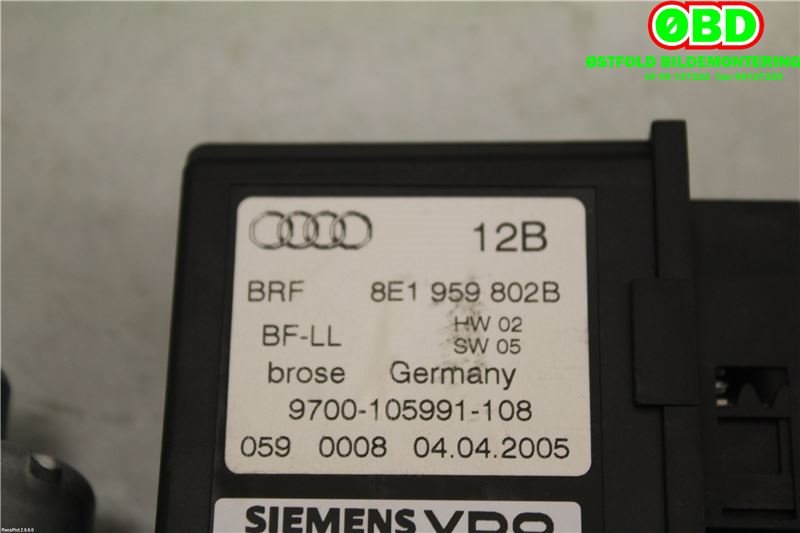 Ruteheis høyre foran til Audi A4 2004-2008 (Type III) (B7) (B7) (AUDI|8E1 959 802 G||8E1959802B)