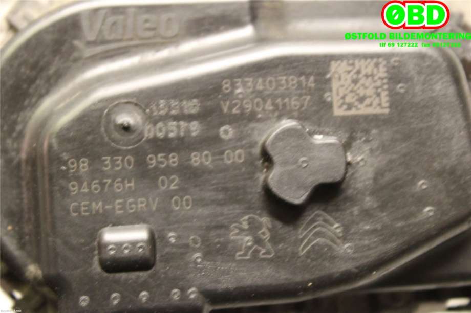 EGR-ventil til Peugeot 508 2014-2018 (Type I, Fase 2)  (PEUGEOT|98 330 958 80||9833095880)
