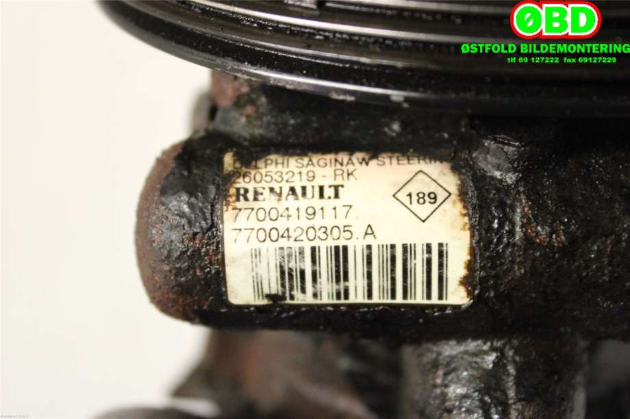 Servo pumpe mekanisk til Renault Kangoo 2003-2007 (Type I, Fase 2)  (RENAULT|8200738299|491106541R|)