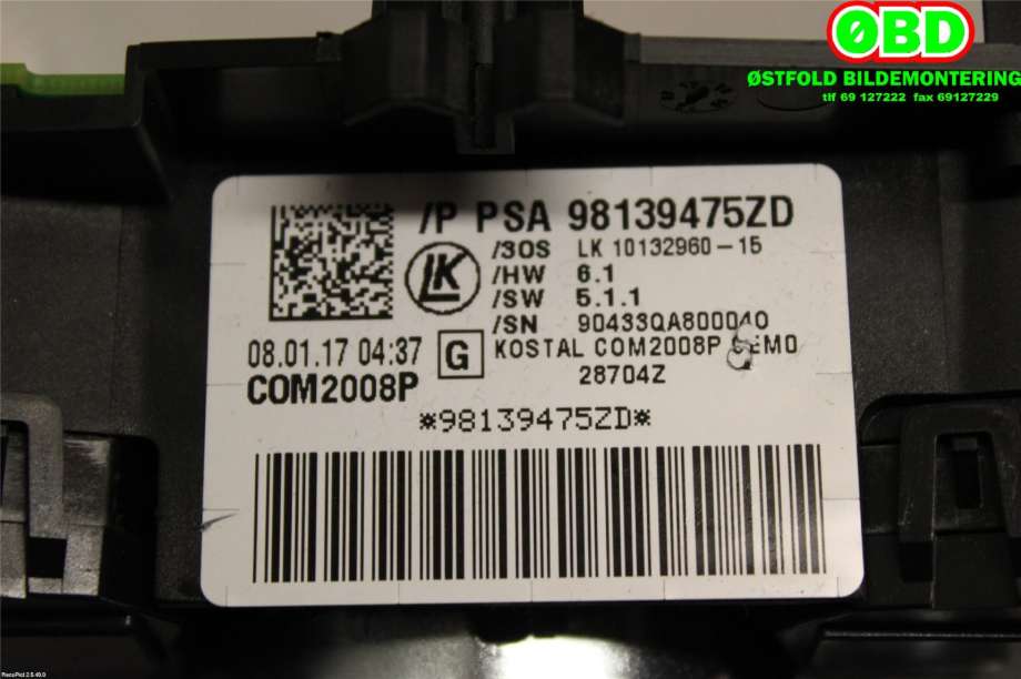 Bryter combi til Citroën C4, Cactus 2014-2017 (Fase 1)  (CITROEN|98139475ZD|)