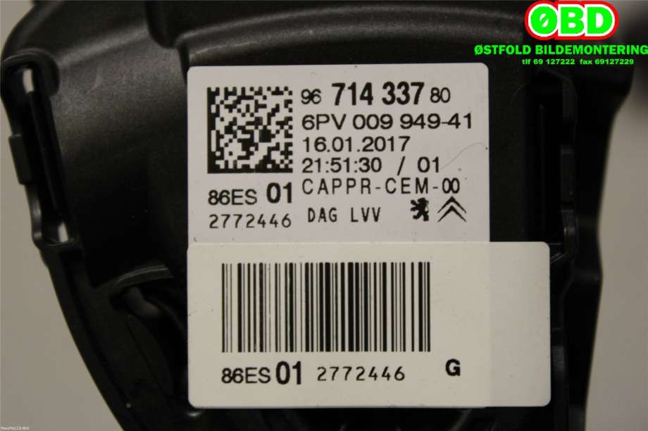 Pedal gass til Citroën C4, Cactus 2014-2017 (Fase 1)  (CITROEN|1601CW||9671433780)