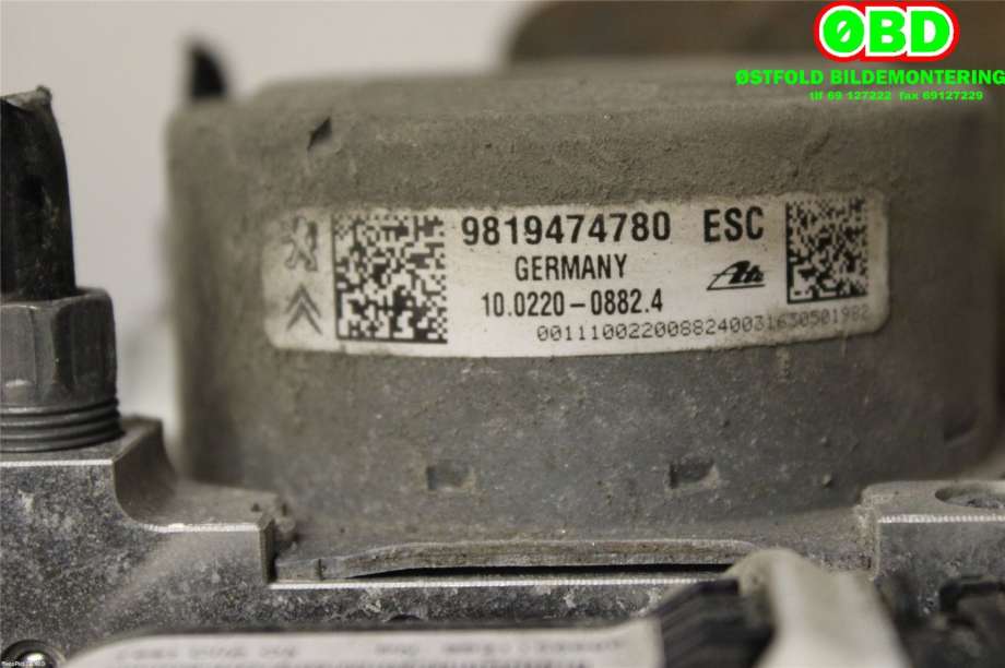 ABS sentral til Citroën C4, Cactus 2014-2017 (Fase 1)  (CITROEN|1619251080|9819474780)