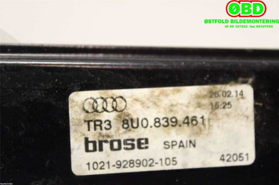 Ruteheis til Audi Q3 2011-2014 (Type I, Fase 1)  (AUDI|8U0839461|)