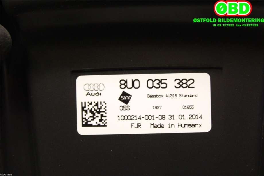 Bilstereo diverse til Audi Q3 2011-2014 (Type I, Fase 1)  (AUDI|8U0035382|)