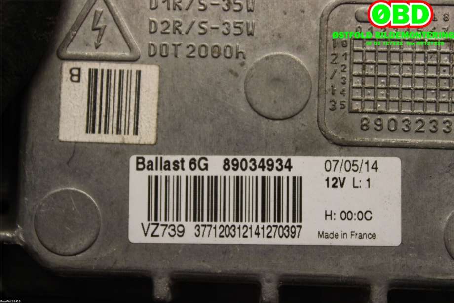 Styreenhet xenon/ballast til Citroën DS5 2012-2017  (CITROEN|6224 L8|89034934|)