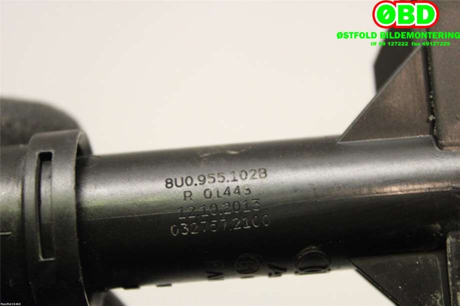 Lyktespylerdyse til Audi Q3 2011-2014 (Type I, Fase 1)  (AUDI|8U0955102B|)