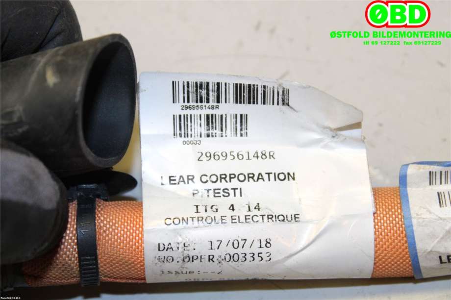 Kabel høy volt (HV) hybrid til Renault Zoe 2013-2019 (Fase 1)  (296956148R|)