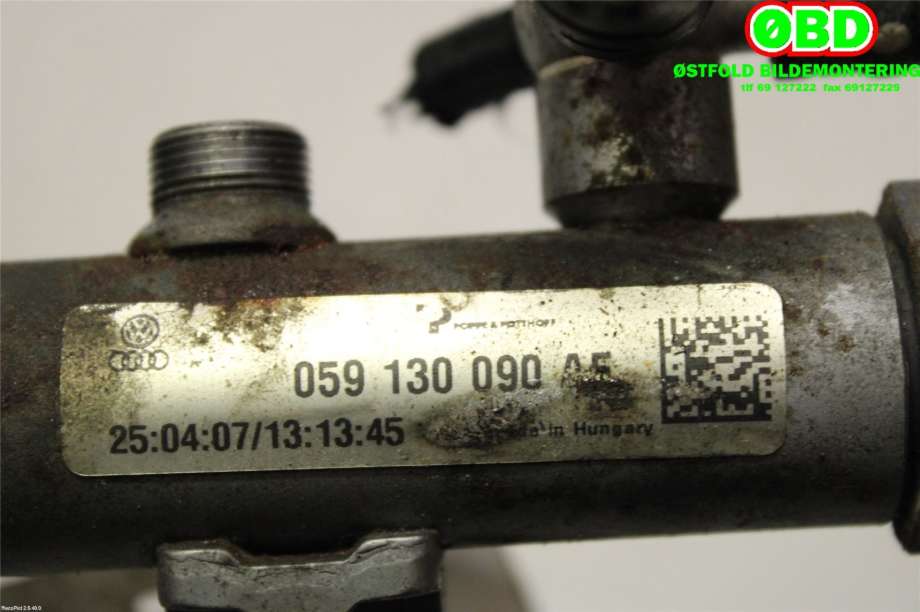 Dyseskinne (fuelrail) til Audi A4 2004-2008 (Type III) (B7) (B7) (AUDI|059 130 090 AF||059130090AF)