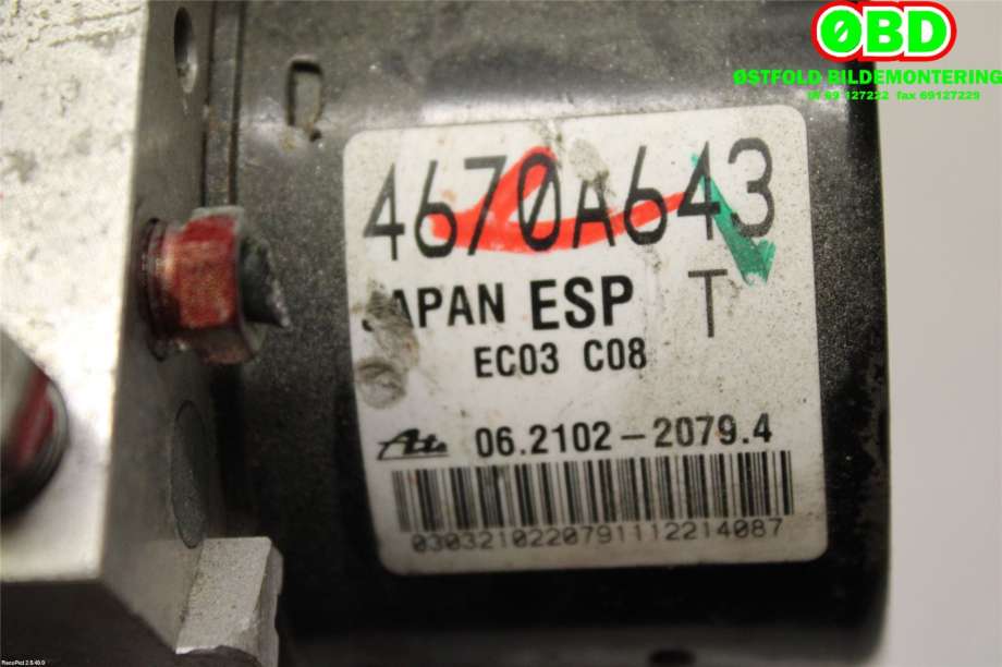 ABS sentral til Citroën C4, Aircross 2012-2017  (CITROEN|1607696580|1612238480|4670A643)