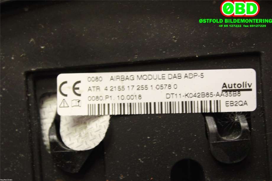 Airbag rattpute til Ford Transit Connect 2018-->> Type II, Fase 2  (FORD|1810758||DT11K042B85AA35B8)
