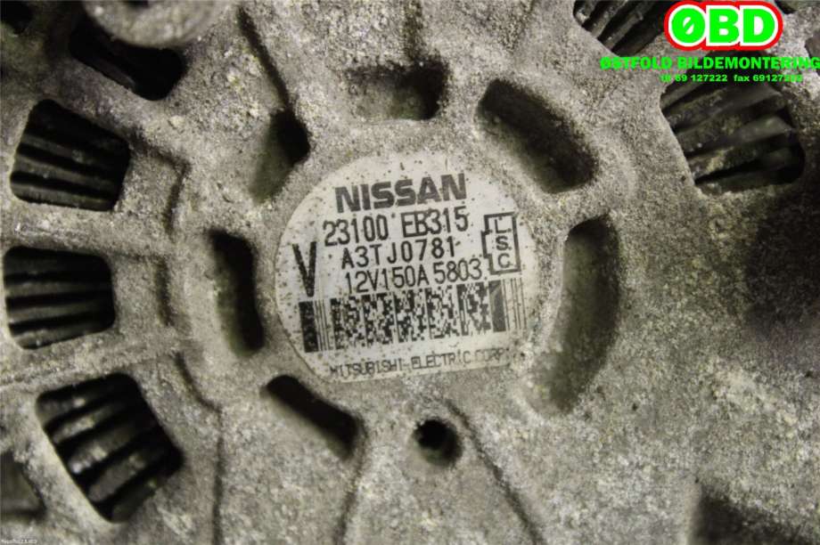 Dynamo til Nissan Navara 2005-2010 (Fase 1) (D40) (D40) (NISSAN|23100EB315|)