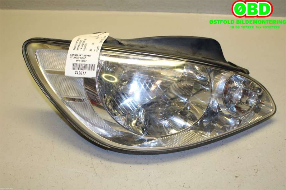 Frontlykt høyre halogen til Hyundai Getz 2002-2009 (HYUNDAI|921020B510|)