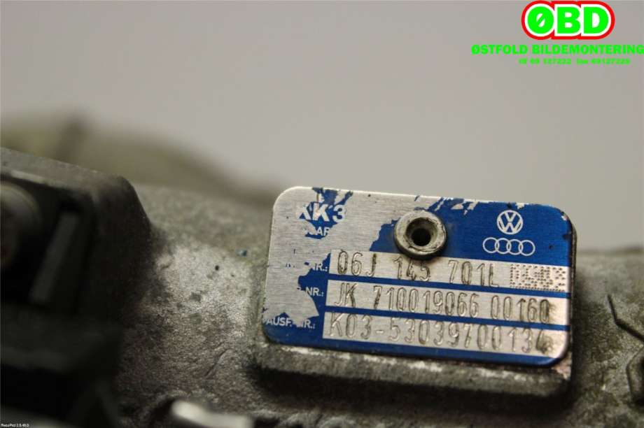 Turbo til Škoda Octavia 2005-2008 (Type II, Fase 1)  (|06J145701L)
