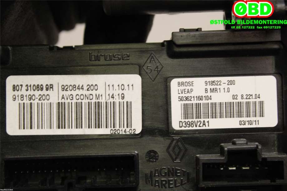 Ruteheis venstre foran til Renault Fluence Z.E 2011-2014  (RENAULT|)