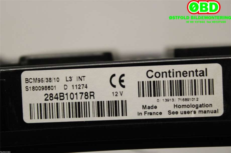 Styreenhet diverse til Renault Fluence Z.E 2011-2014  (RENAULT|284B10178R|284B12059R)