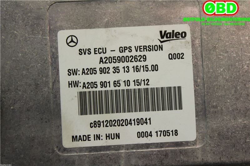 Styreenhet diverse til Mercedes Vito 2014-->> (W447) (W447) (MERCEDES|A 205 900 26 29||2059002629)