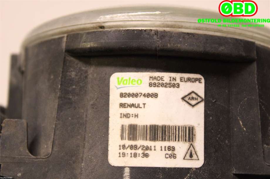 Tåkelykt høyre foran til Renault Fluence Z.E 2011-2014  (RENAULT|8200074008|)