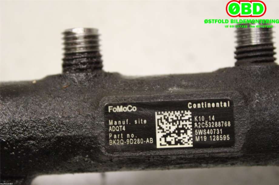 Dyseskinne (fuelrail) til Ford Transit 2006-2013  (1717578||BK2Q9D280AB)