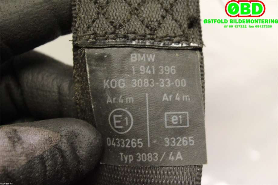 Sikkerhetsbelte foran høyre til BMW 3-Serie 1983-1993 (E30) (E30) (BMW||1941396)