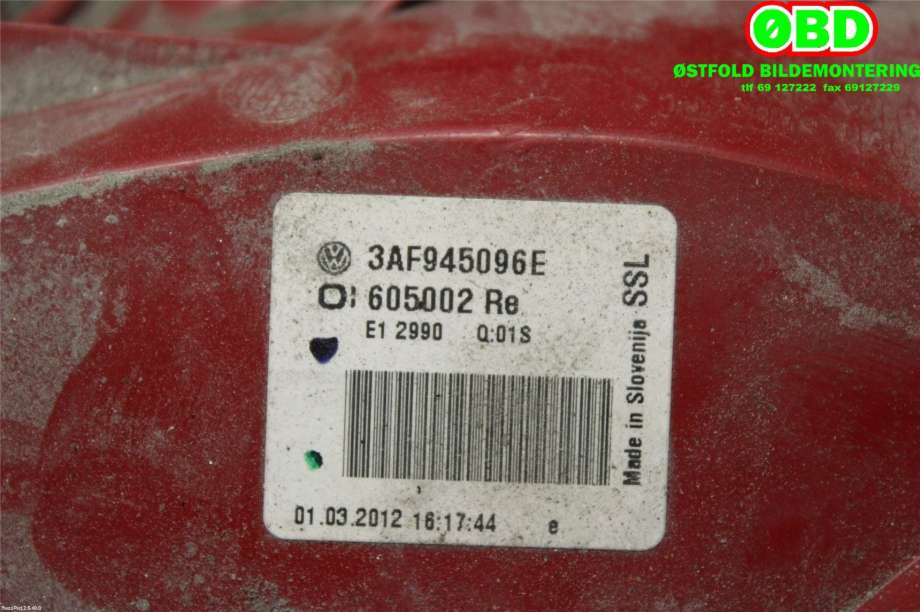Baklykt høyre til VW Passat 2011-2015 (B7) (B7) (VOLKSWAGEN|3AF 945 096 E|3AF 945 096 G|3AF945096E)