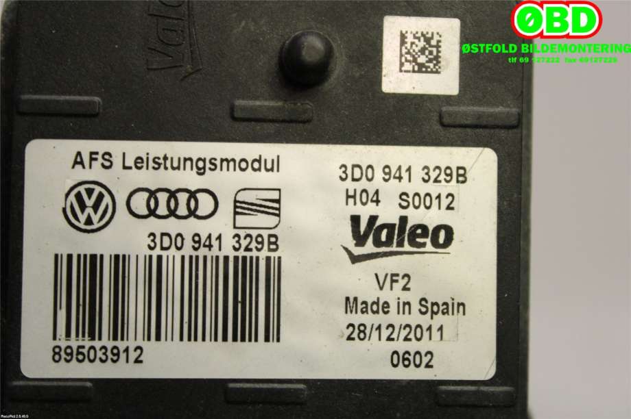 Styreenhet xenon/ballast til VW Passat 2011-2015 (B7) (B7) (3D0 941 329 A|3D0 941 329 D|3D0941329B)