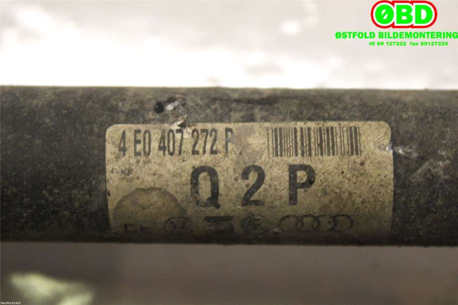 Drivaksel høyre foran til Audi A8 2003-2010 (Type II)  (AUDI|4E0 407 272 P||4E0407272P)