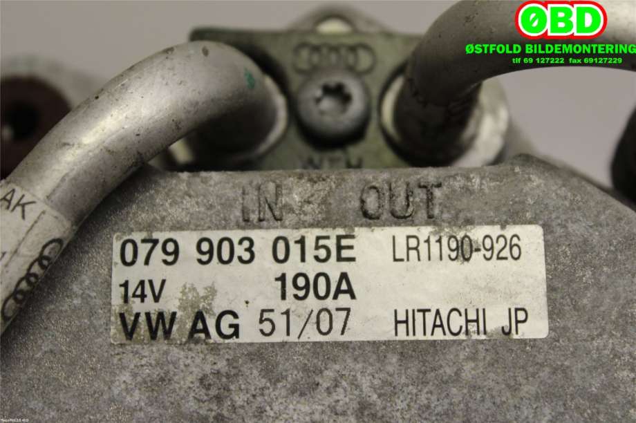 Dynamo til Audi A8 2003-2010 (Type II) (AUDI|079 903 015 EX||079903015E)