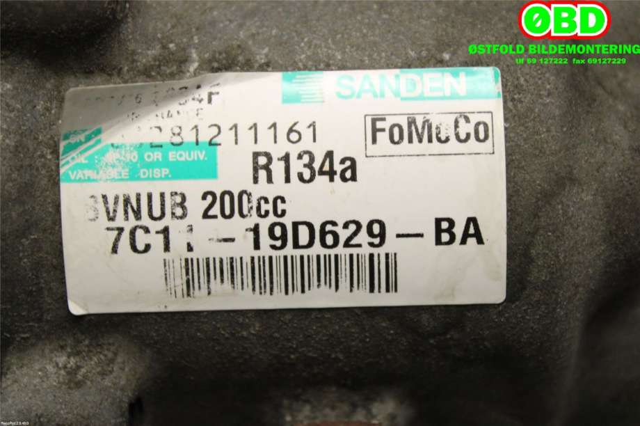 Aircondition kompressor til Ford Transit 2006-2013  (FORD|1730528||7C1119D629BA)