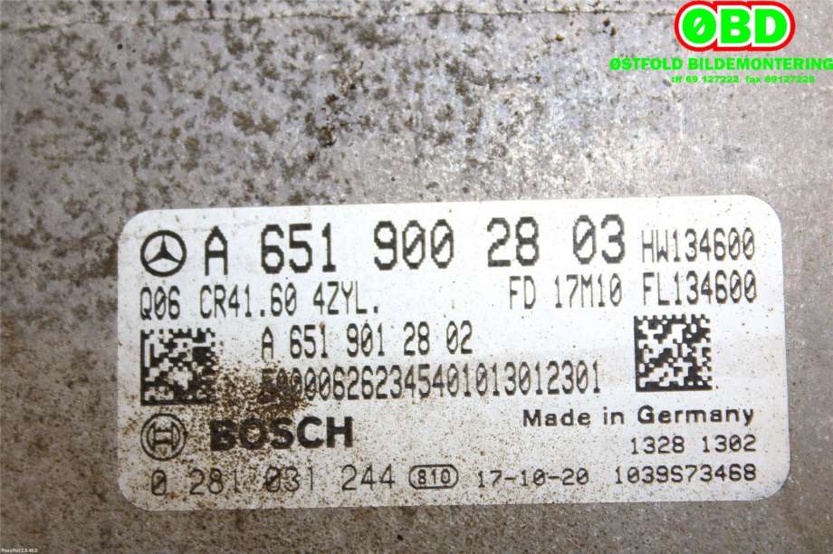 Styreenhet motor til Mercedes Vito 2014-->> (W447) (W447) (MERCEDES|A 651 900 28 03||6519002803)
