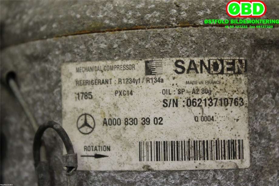 Aircondition kompressor til Mercedes Vito 2014-->> (W447) (W447) (MERCEDES|A 000 830 39 02||0008303902)