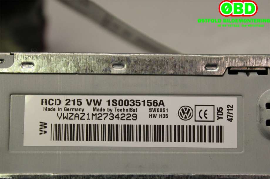 Bilstereo til VW E-Up 2013-2019  (VOLKSWAGEN||1S0035156A)