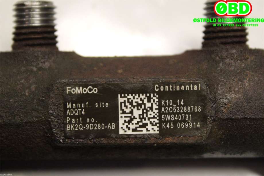 Dyseskinne (fuelrail) til Ford Transit 2006-2013  (FORD|1717578||BK2Q9D280AB)