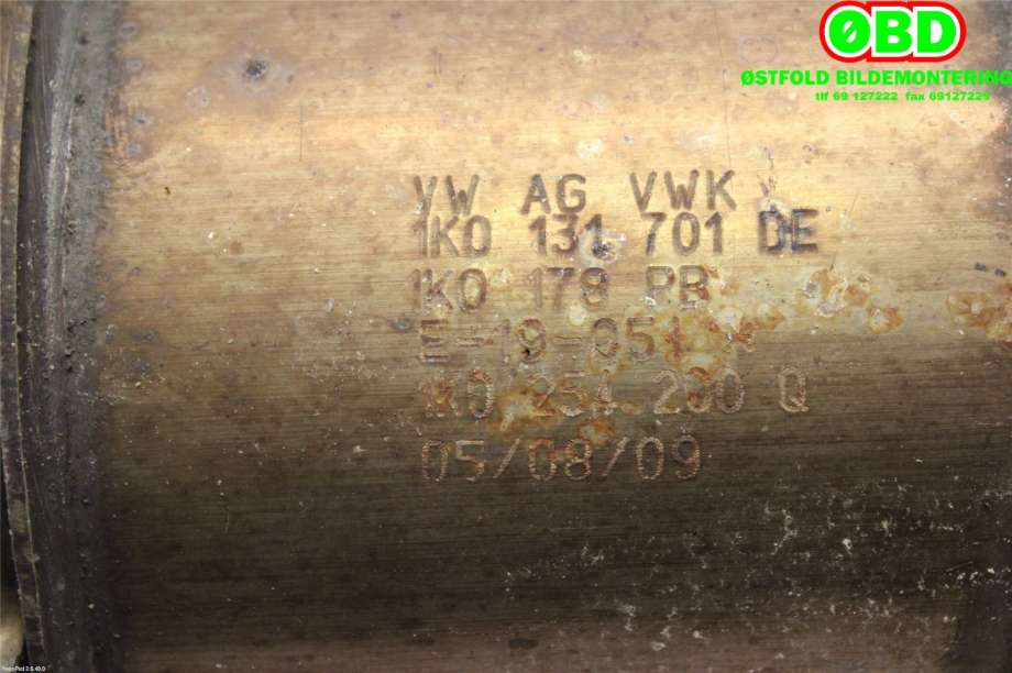 Katalysator til VW Golf VI 2008-2012 (VOLKSWAGEN|1K0 254 201 HX||1K0131701DE)