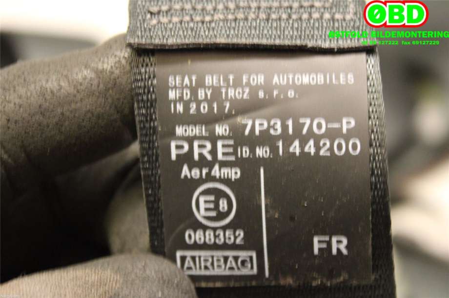 Airbag beltestrammer til Toyota Auris 2015-2019 (Type II, Fase 2) (TOYOTA|7321002650C0|)