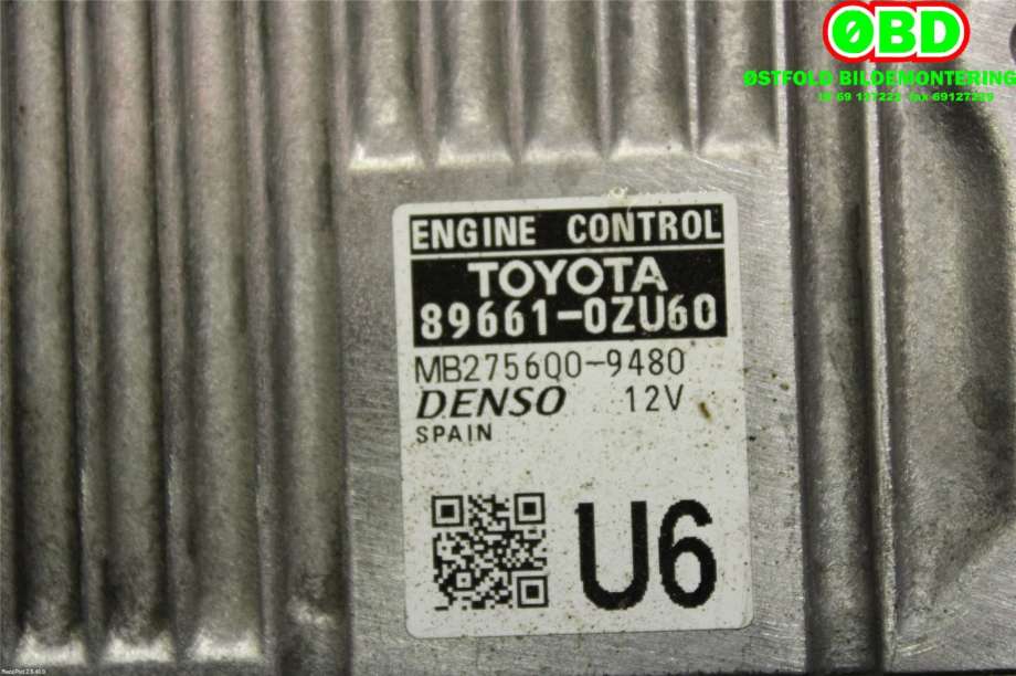 Styreenhet motor til Toyota Auris 2015-2019 (Type II, Fase 2)  (TOYOTA|896610ZU60|)
