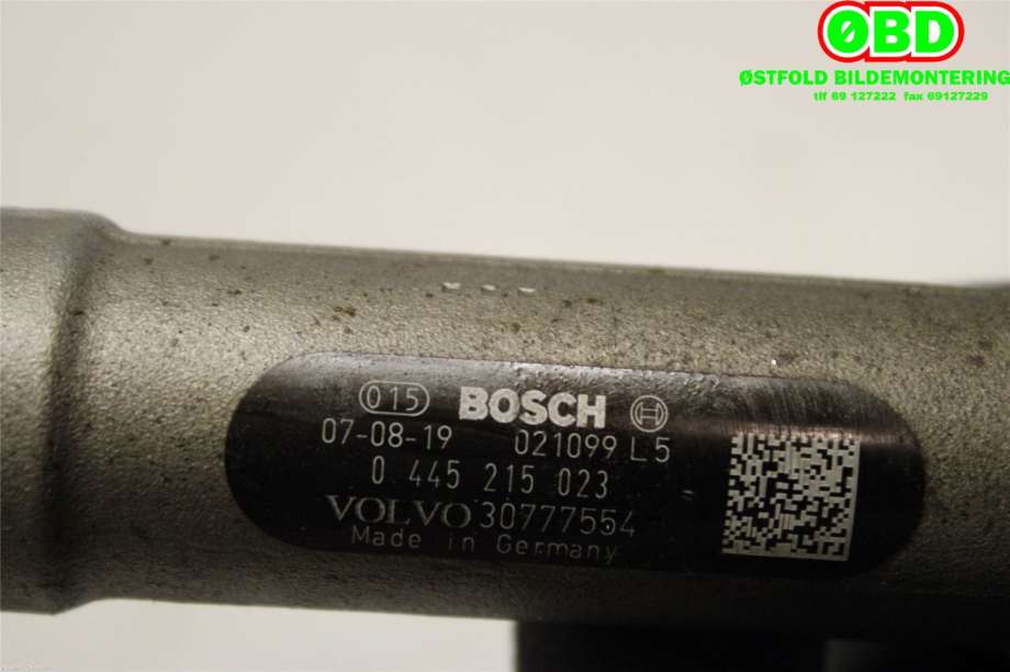 Dyseskinne (fuelrail) til Volvo V70 2007-2013 (Type III, Fase 1)  (31259011|0445215023|30777554)