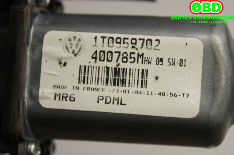 Ruteheis høyre foran til VW Caddy 2004-2010 (Type III, Fase 1)  (VOLKSWAGEN|1T0 959 702 C||1T0959702)