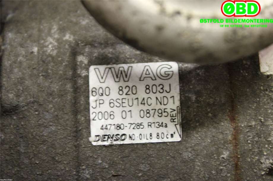 Aircondition kompressor til VW Polo 2005-2009 (Type IV, Fase 2)  (VOLKSWAGEN|6Q0 820 808 F||6Q0820803J)